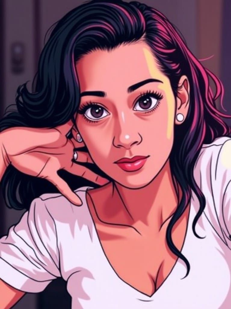 Woman in Hanna-Barbera Cartoon Style