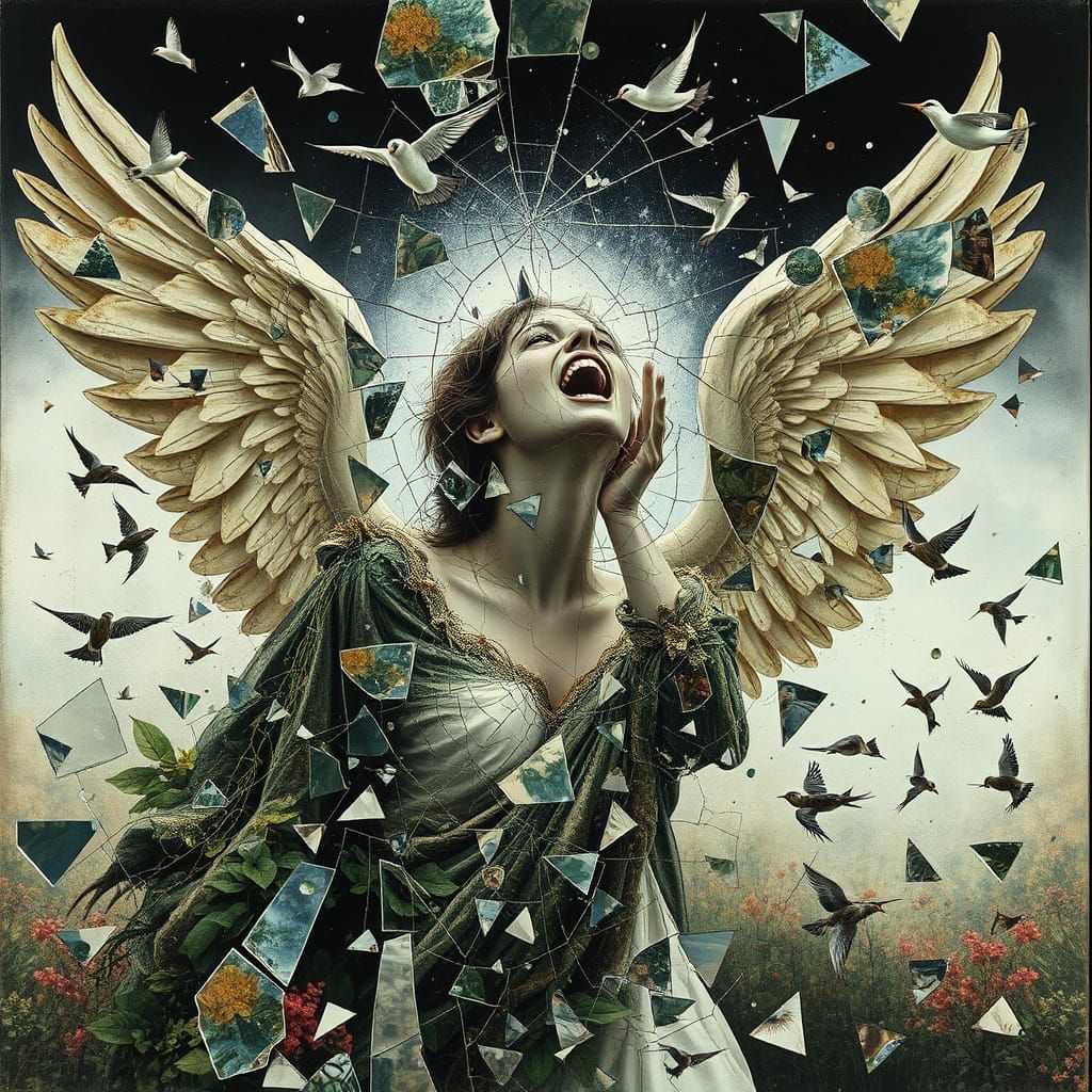 Angel of Memories Amidst Shattered Mirrors