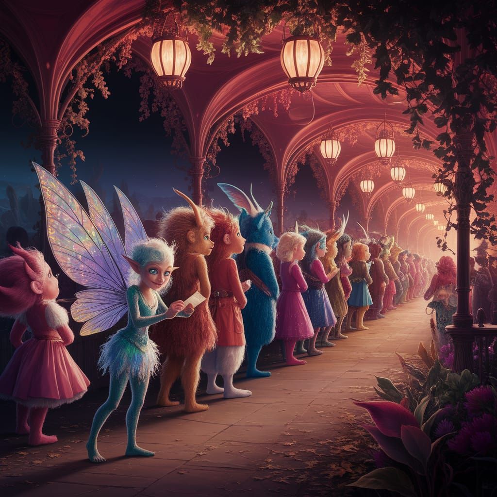 Fairy Fair in Whimsical Matte Painting Style