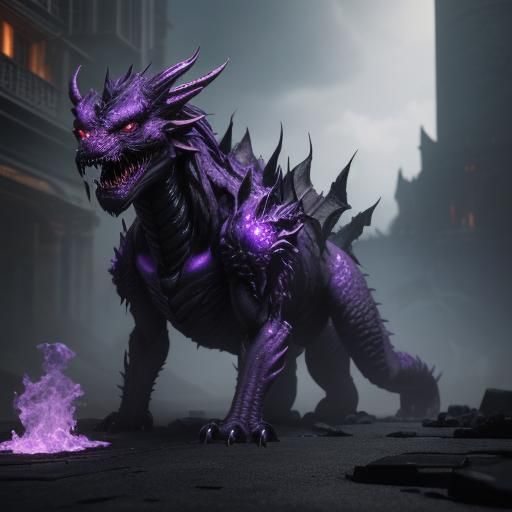 Fiery Dragon Monster in Shadow Realm