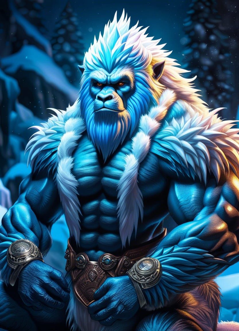 Yeti Formal Portrait in Ice Studio