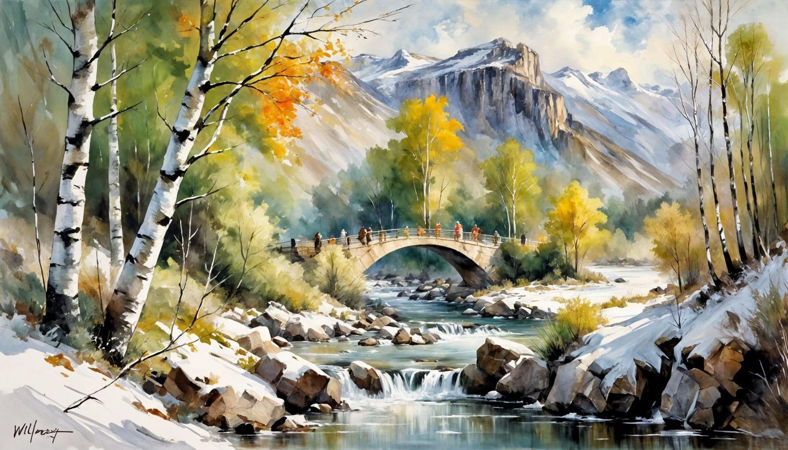 Luminous River Valley in Early Spring