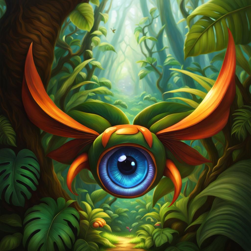 Enchanted Jungle Flower with Striking Eyes