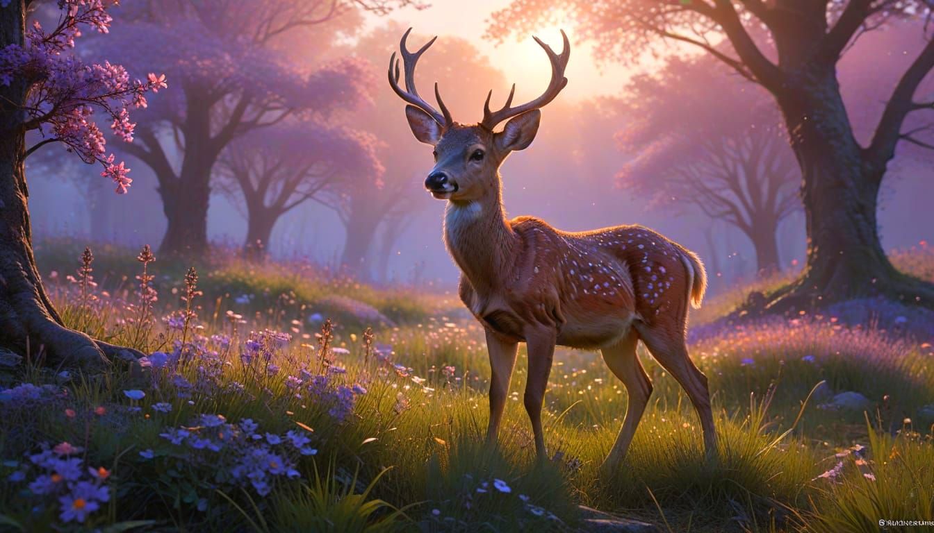 Young deer in the wilderness