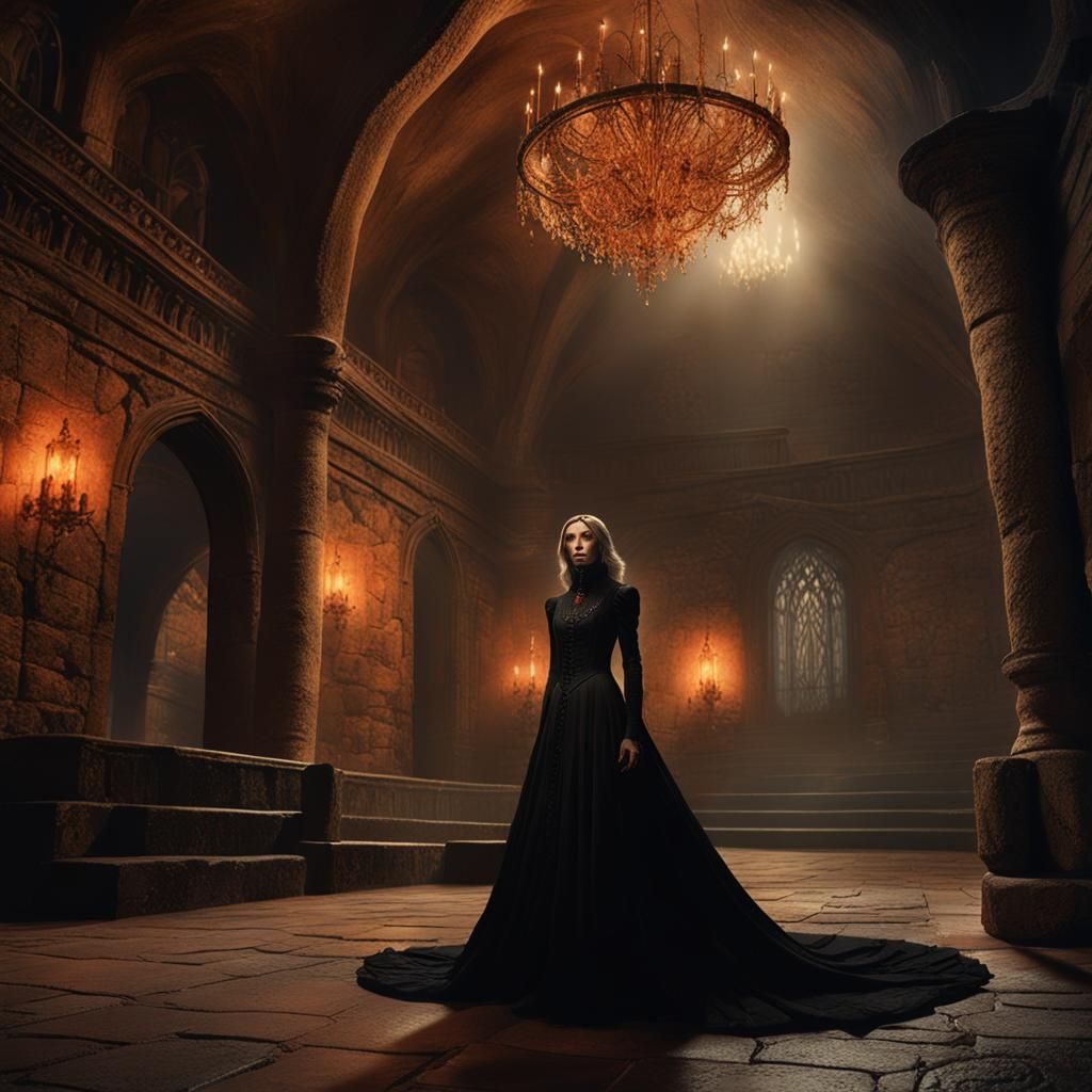 Vampire Portrait in Gothic Fantasy Art Style