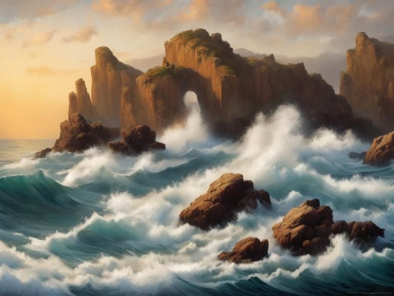 Moses and Khidr at the Shoreline in Fauvist Style