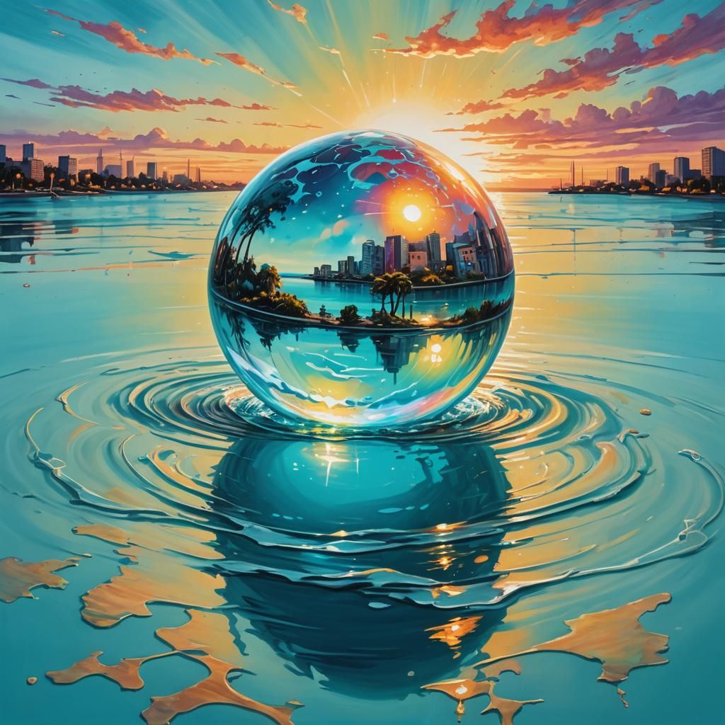 Glowing Orb Reflects World in Graffiti Art