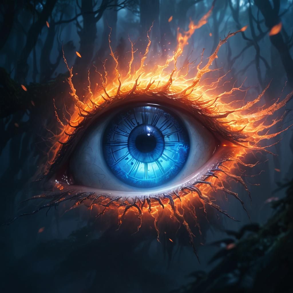 Mystical Forest Sharingan Fantasy Concept Art