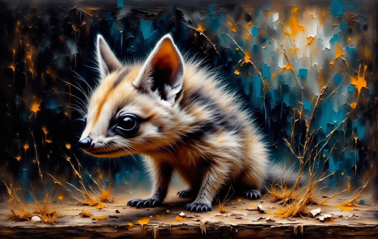 Wolf-Snail Hybrid in Moonlit Abstraction