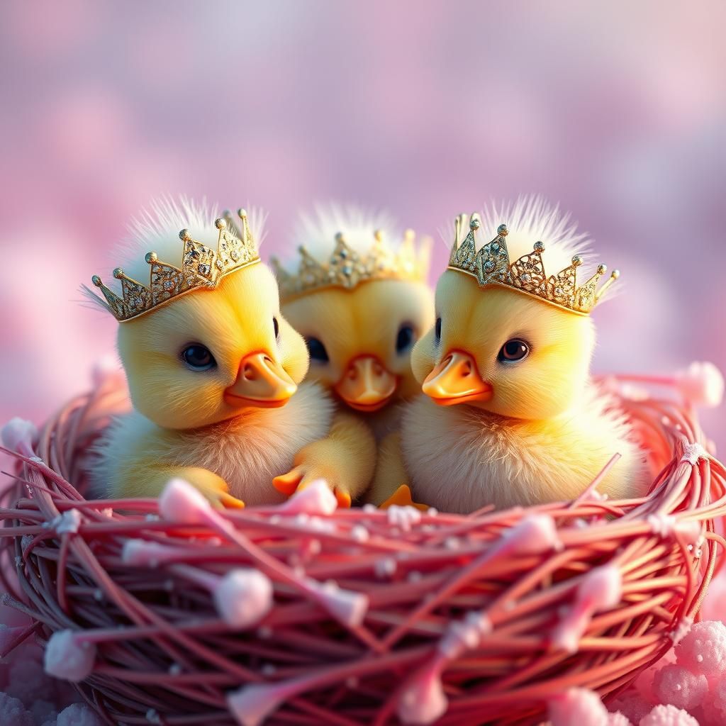 Ducklings in Candy Nest: Fantasy Concept Art