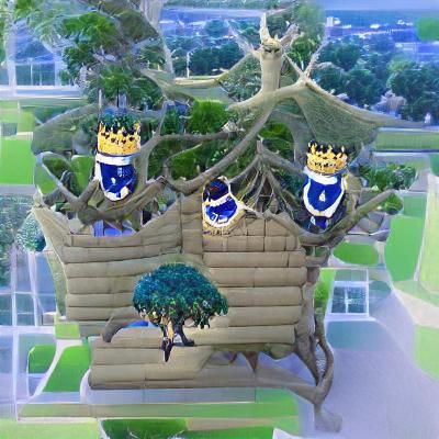 Majestic Royal Tree Fort Illustration