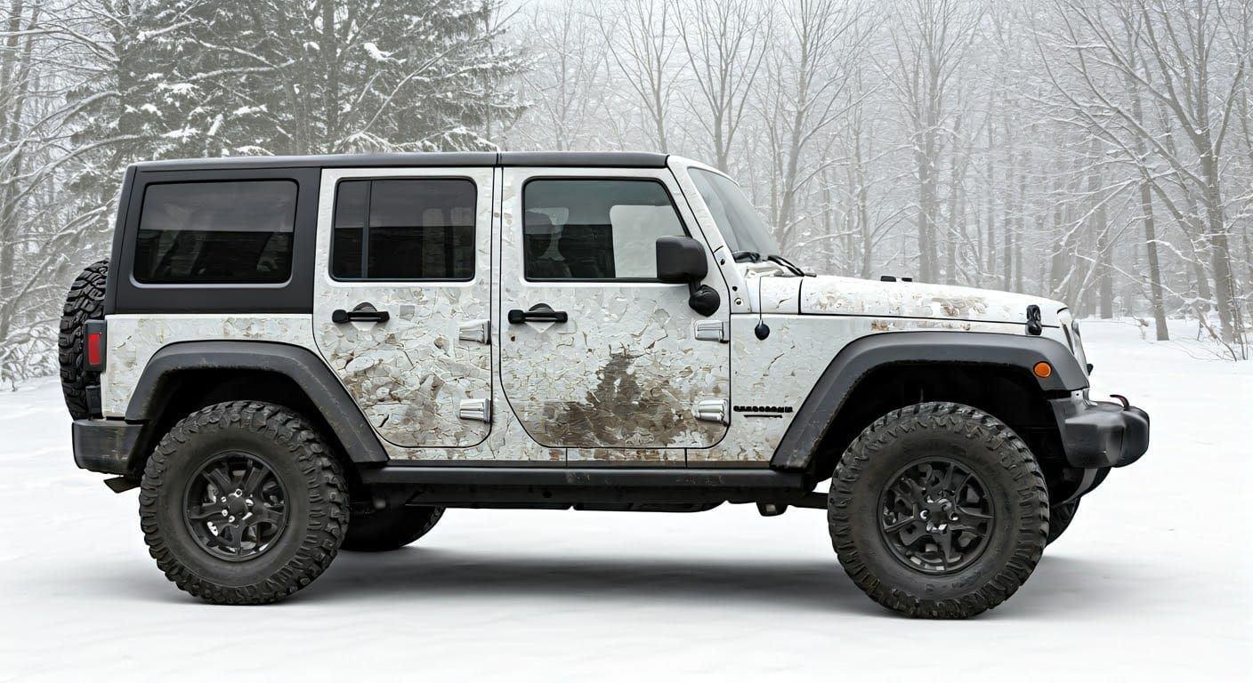 Winter Camo Jeep Wrangler in Automotive Photography Style