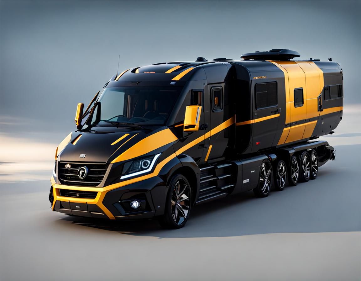 Futuristic Gold and Black Armored Vehicles