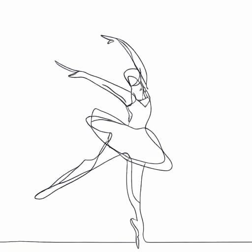 Ballerina, as line art