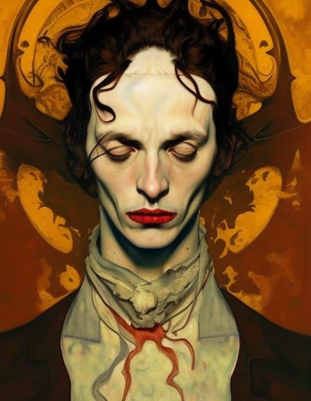 Egon Schiele's Dracula: An Oil Painting Portrait