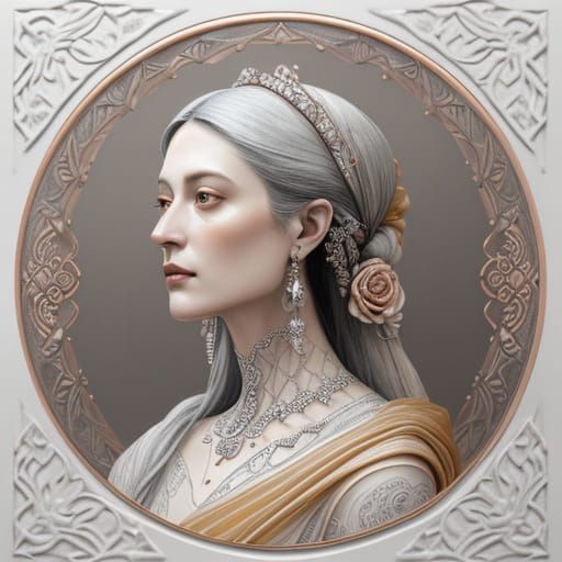 Faceless Woman Portrait in Mixed Media