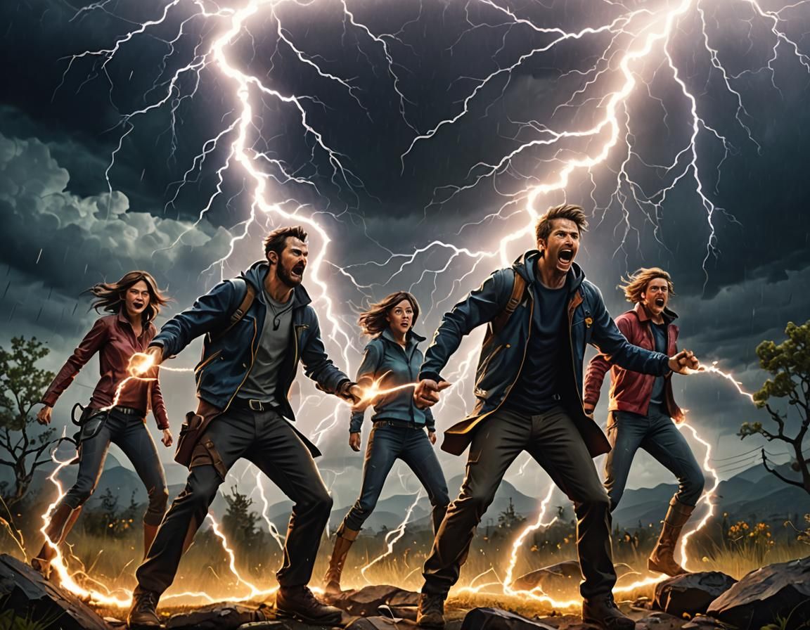 Characters Wielding Elemental Power in Storm