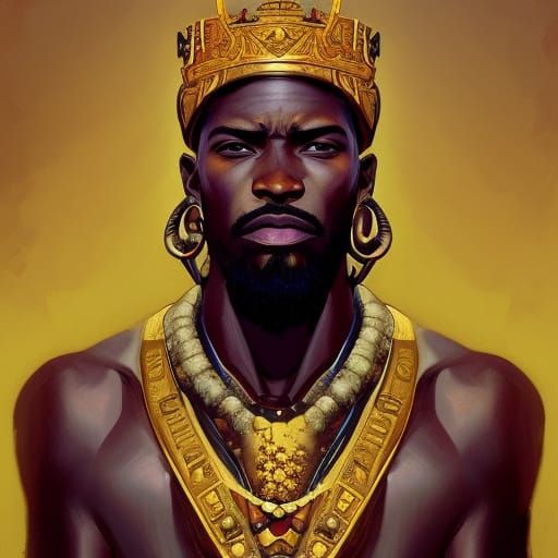Detailed Portrait of an African King in Unreal Engine