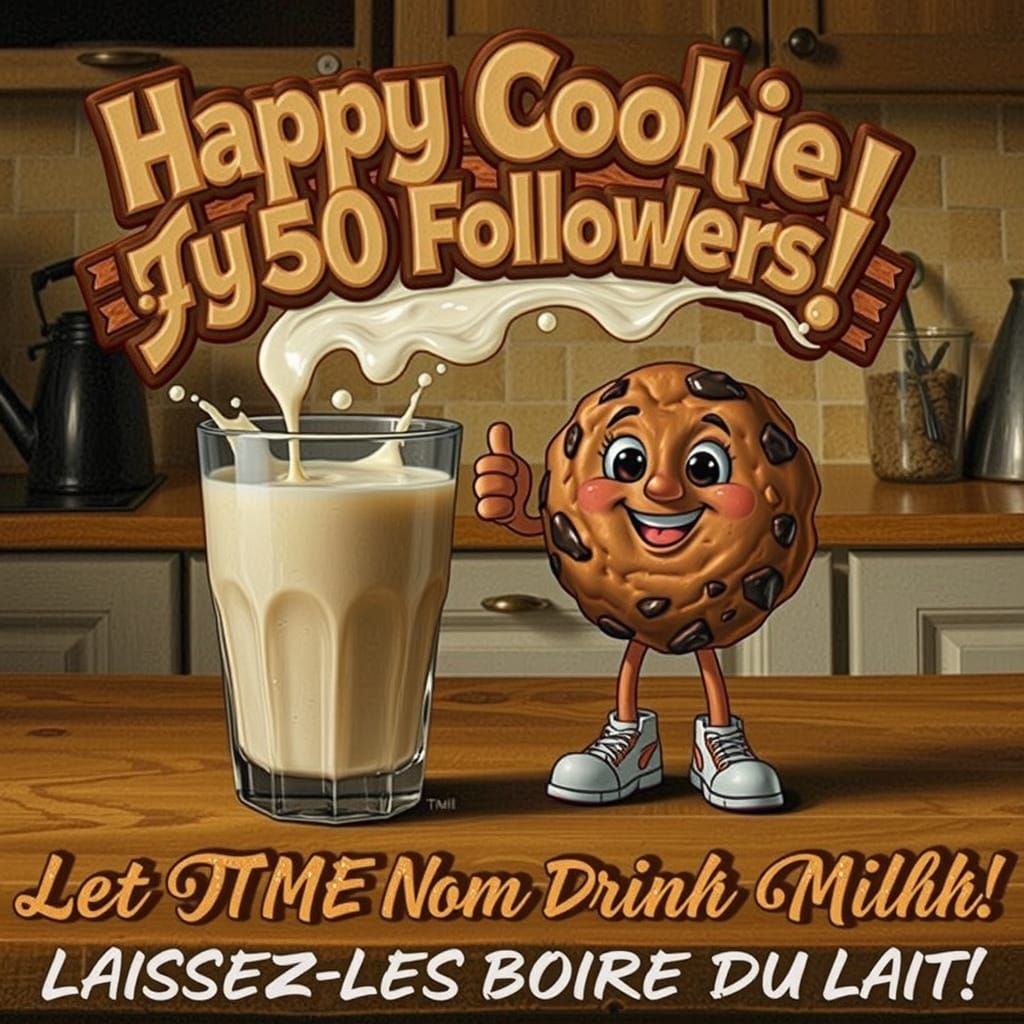 Milk Splash Celebration with Cheerful Cookie