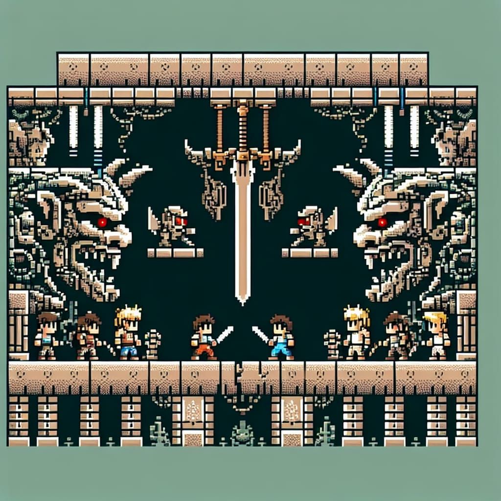 Epic 8-Bit Pixel Art Final Boss Battle