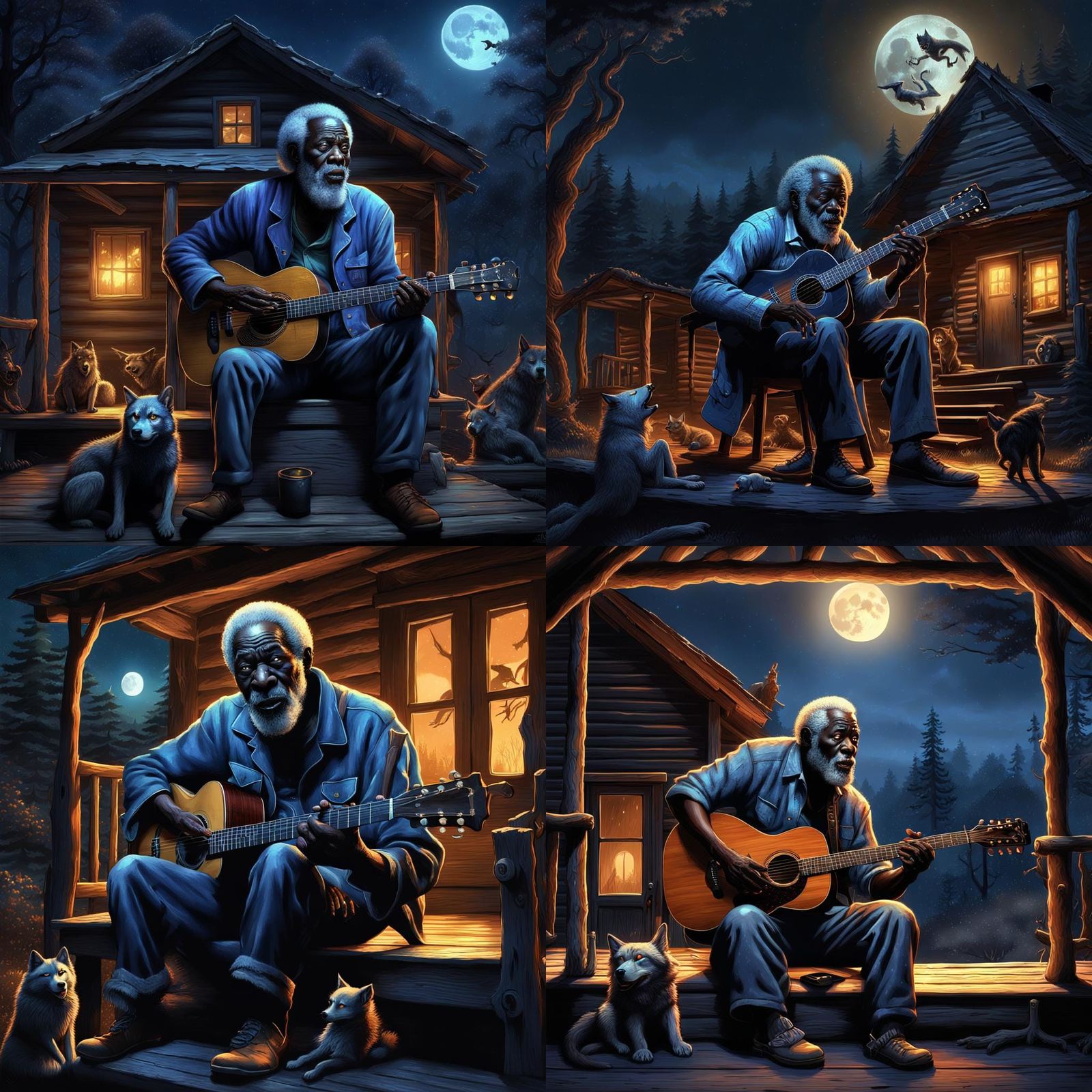 Bluesman Serenades Werewolves Under Moonlight