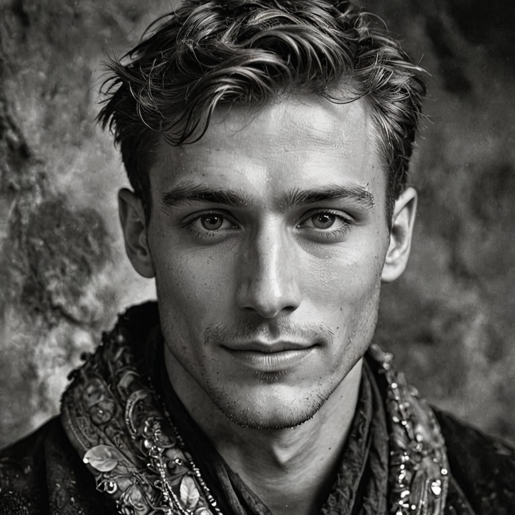 Handsome Latvian Male Model Smiling, Fantasy Art