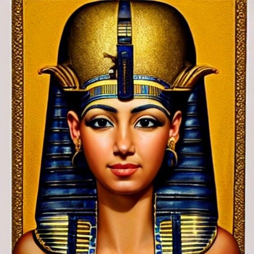 Ancient Egyptian Princess in Oil Painting Style