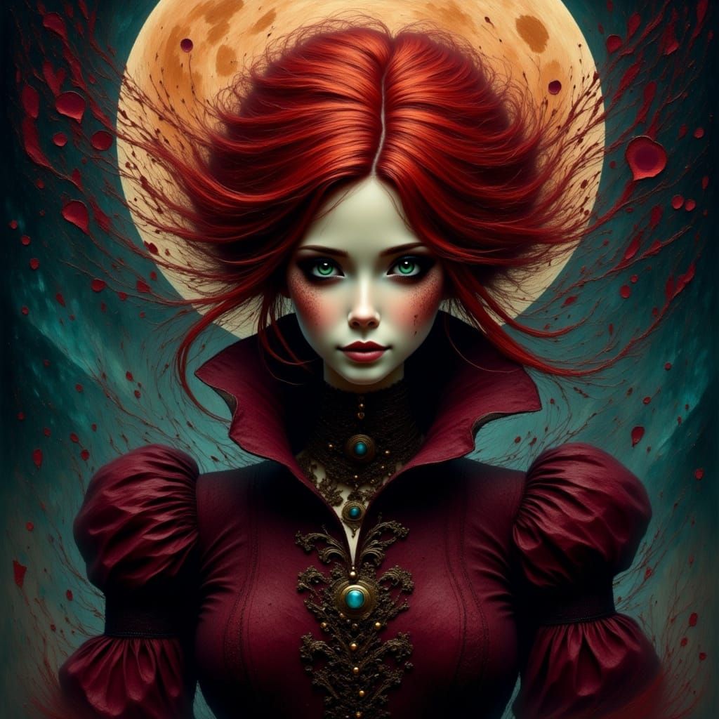 Expressionist Steampunk Portrait in Midnight Fog