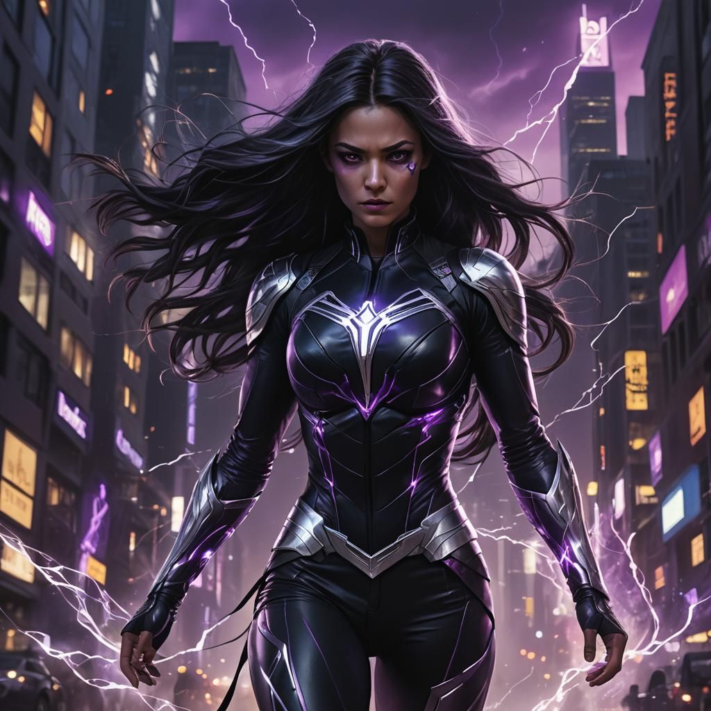 Ajaha - psychic based superhero that can produce electrical charges when angry and change color depending on her mood