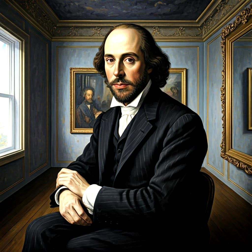 Ethereal Portrait in a Darkened Modernist Room