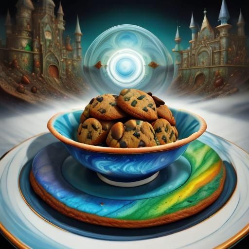 Fractal Cookies in Magical Realism Style