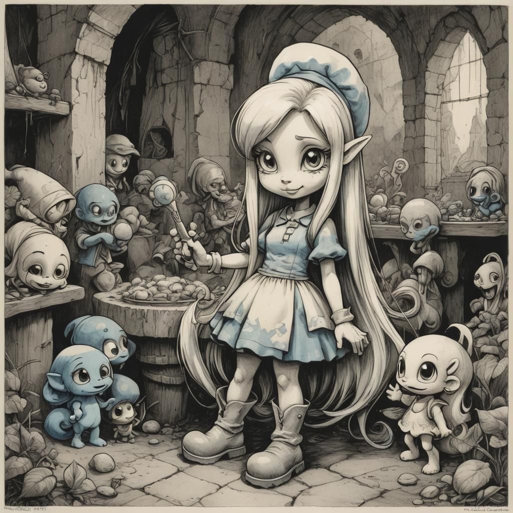 Fluttershy as a Smurfette