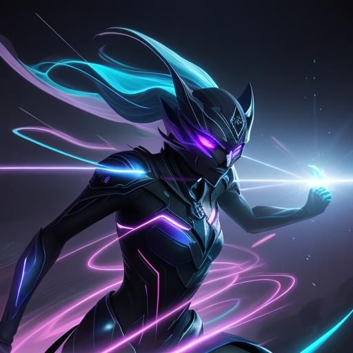 Futuristic Sapphire Cycler in Motion Blur