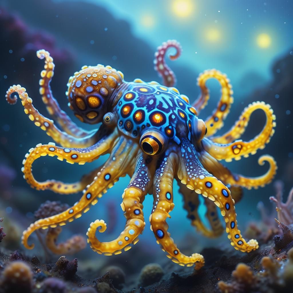 Bioluminescent Alien Species in Exoplanetary Landscape