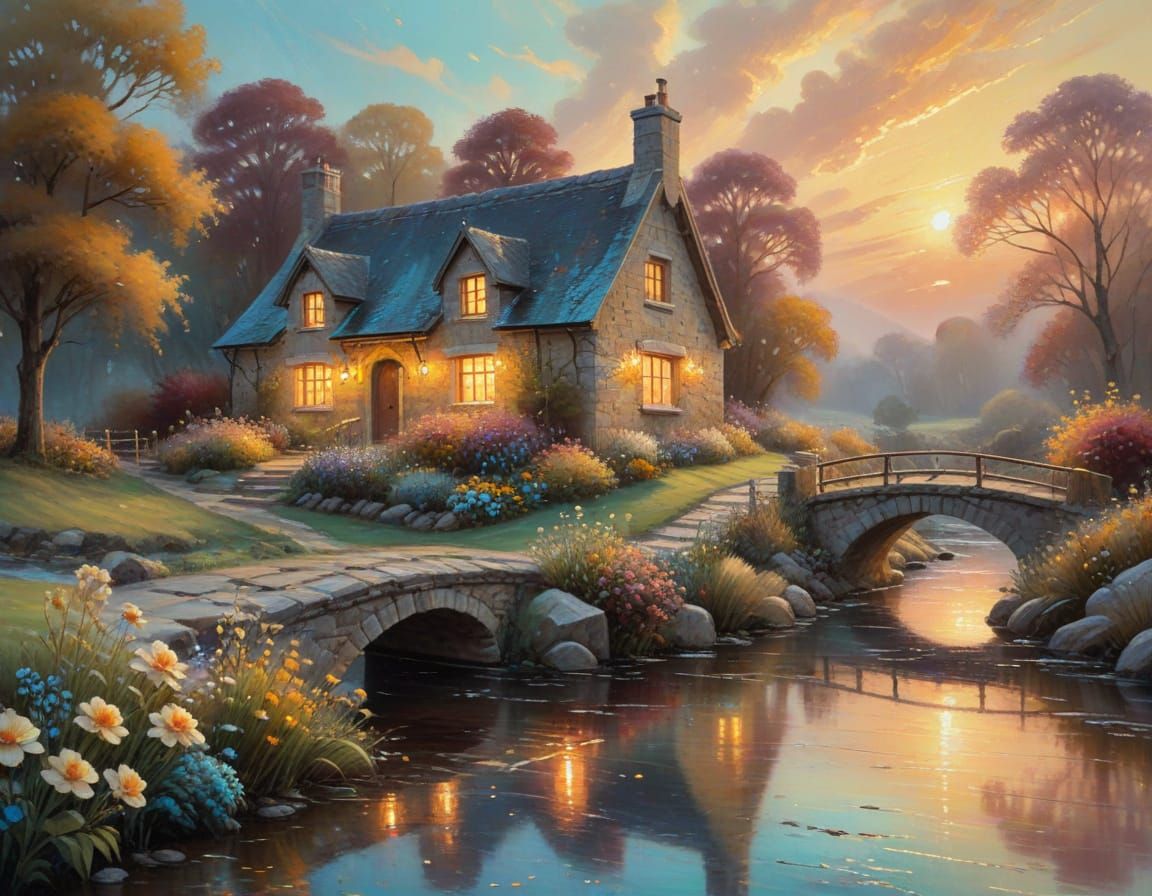 Twilight stone cottage