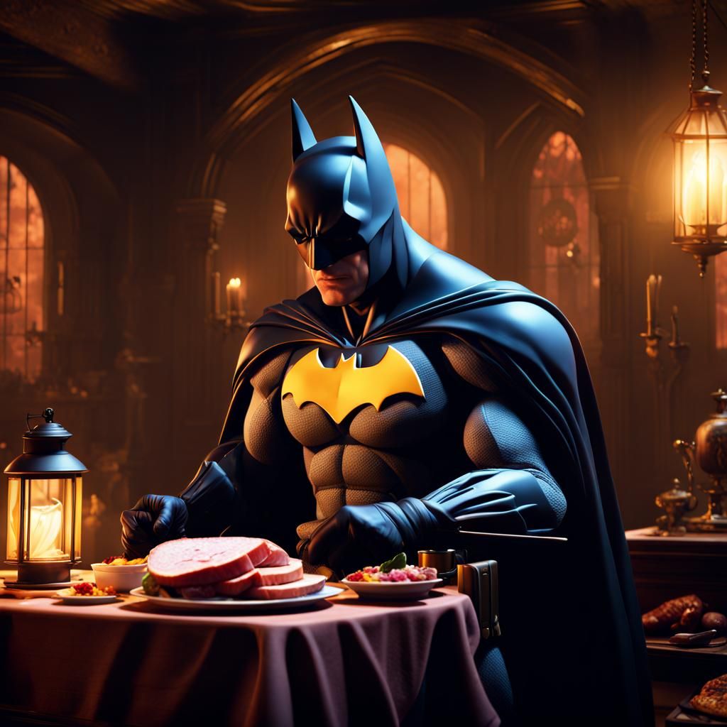 Batman Eats Ham: Detailed Matte Painting