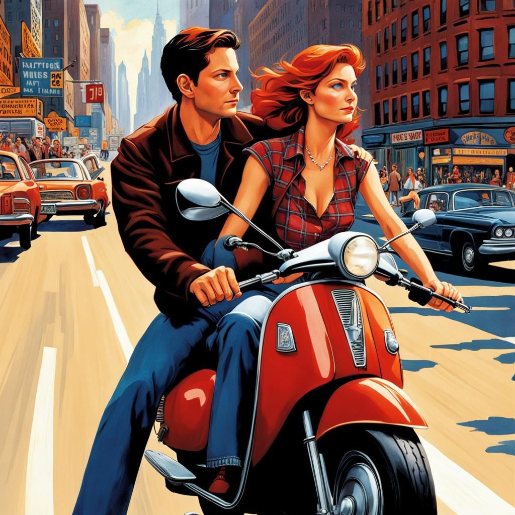 Peter Parker and Mary Jane in NYC Traffic