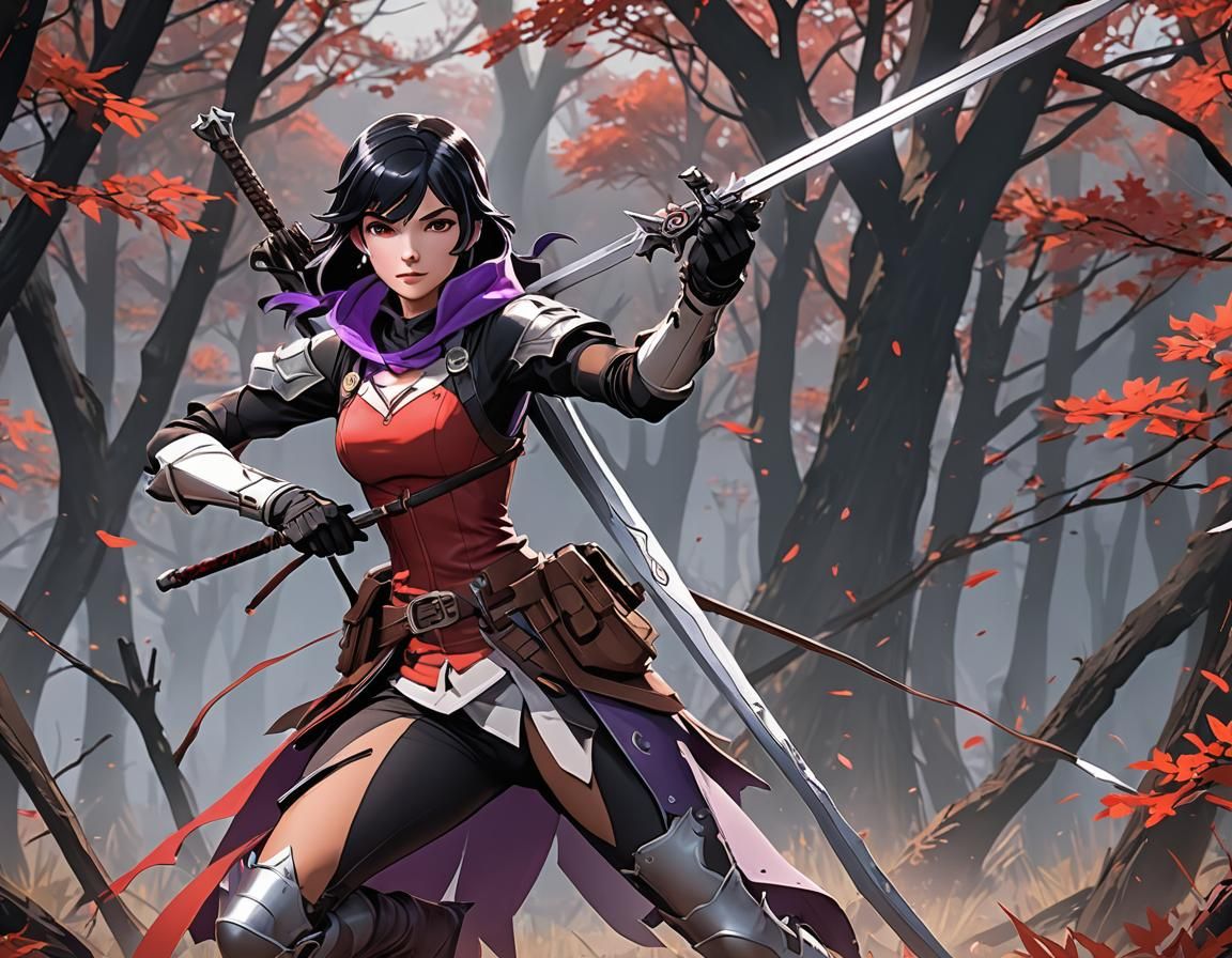Marinette as RWBY Huntress: Anime Art