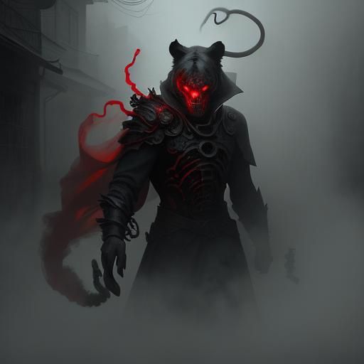 Mystical Tiger Smoking in Dark Alley Concept Art