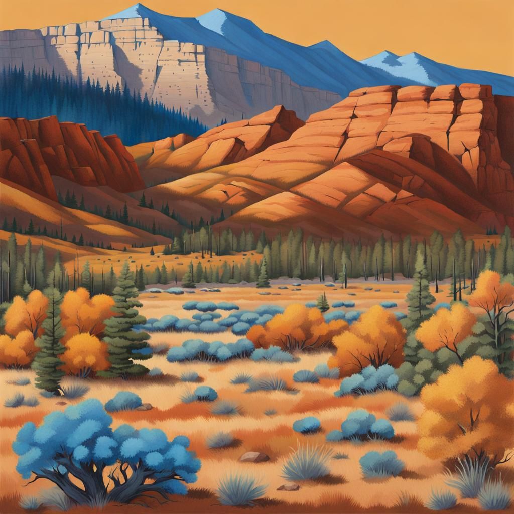 New Mexico Wilderness in Cell Shading Style
