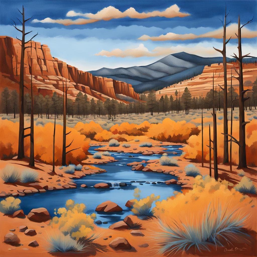 New Mexico Wilderness in Cell Shading Style