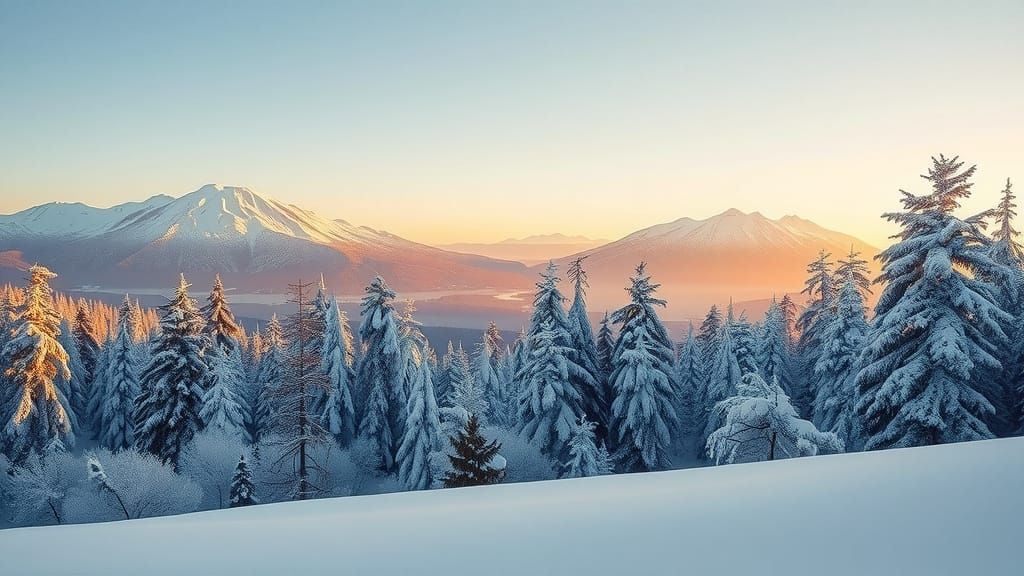 Majestic Winter Landscape with Snowfall