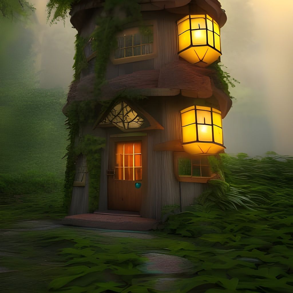 Enchanted Multi-Story Gnome House in Naturepunk Style