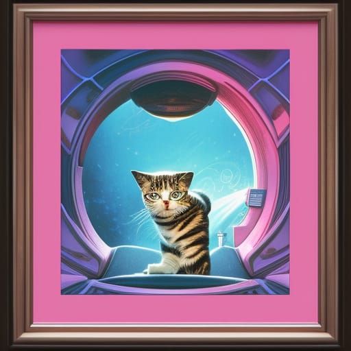 Mysterious Cat in Crystal Ball Comic Art