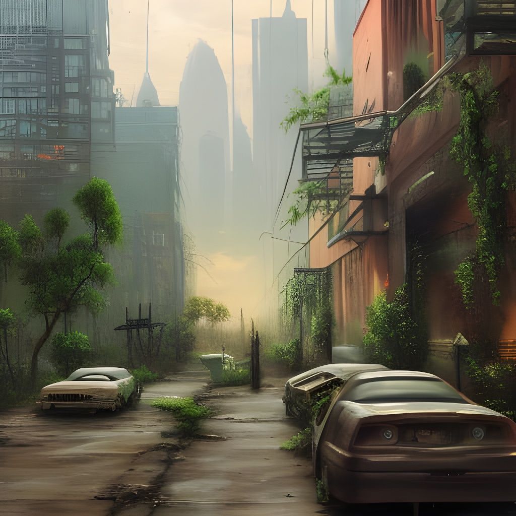 Post-Apocalyptic City Reclaimed by Nature