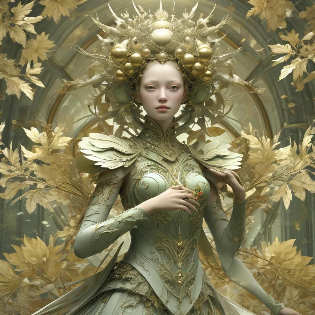 Fractal Elegance in Solarpunk Style