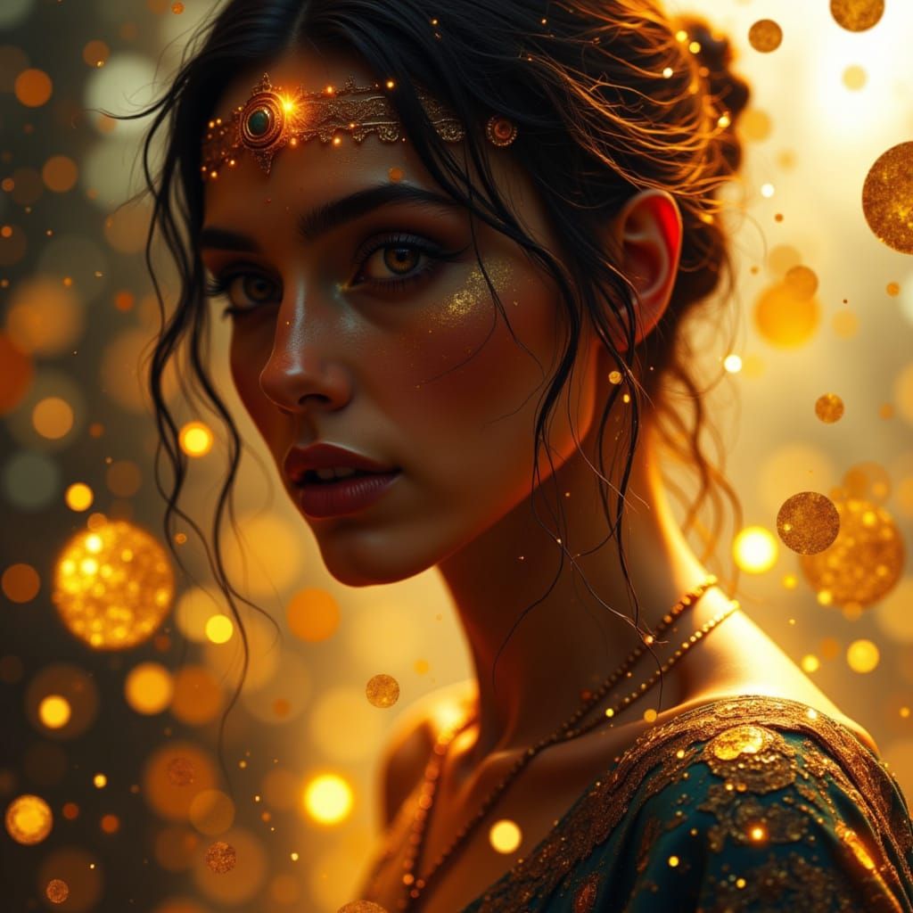 Ethereal Light Weaver in a Dreamlike Landscape