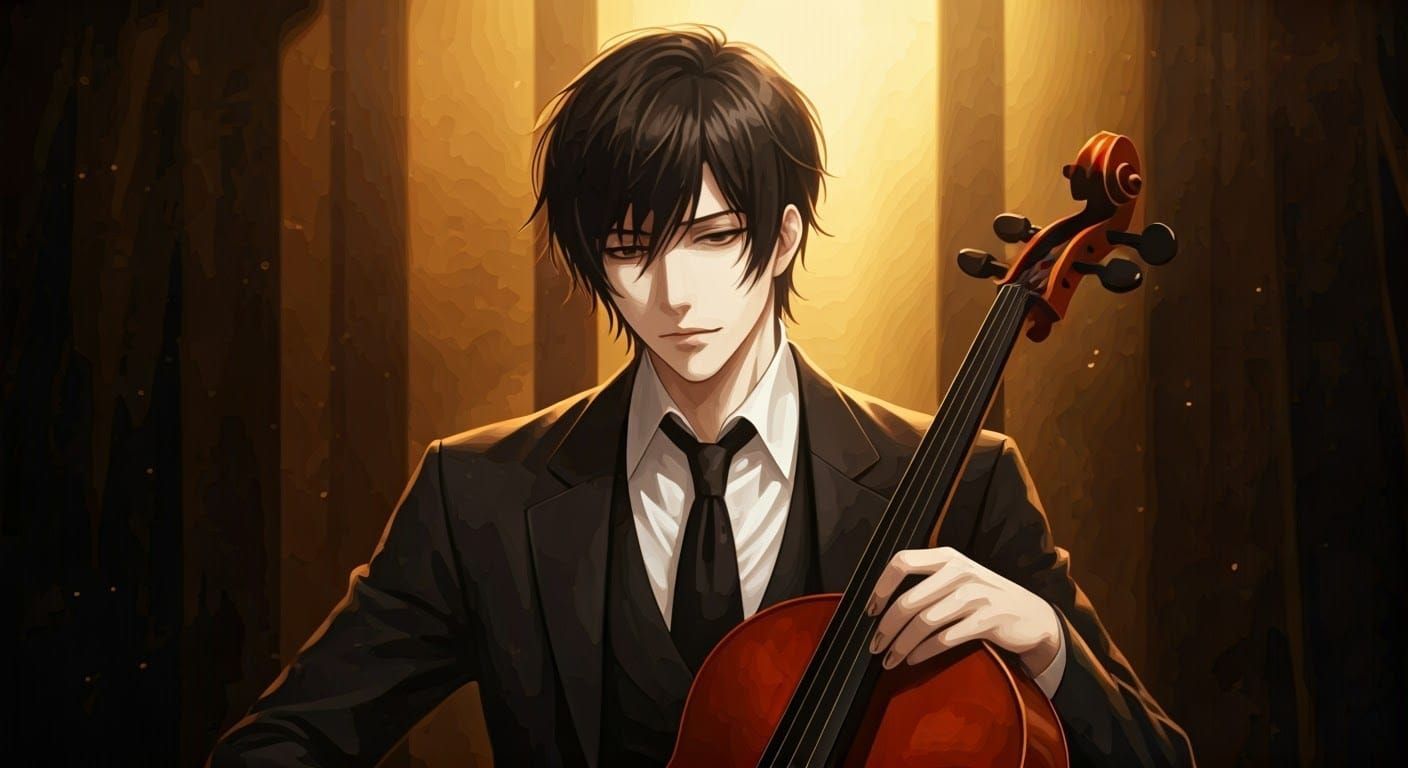 Romantic Vampire Portrait in Anime Style