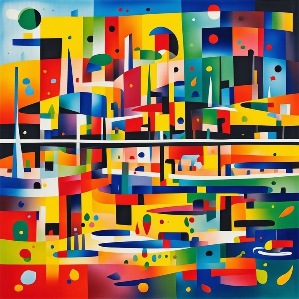 Abstract Shapes in Mid-Century Modern Style