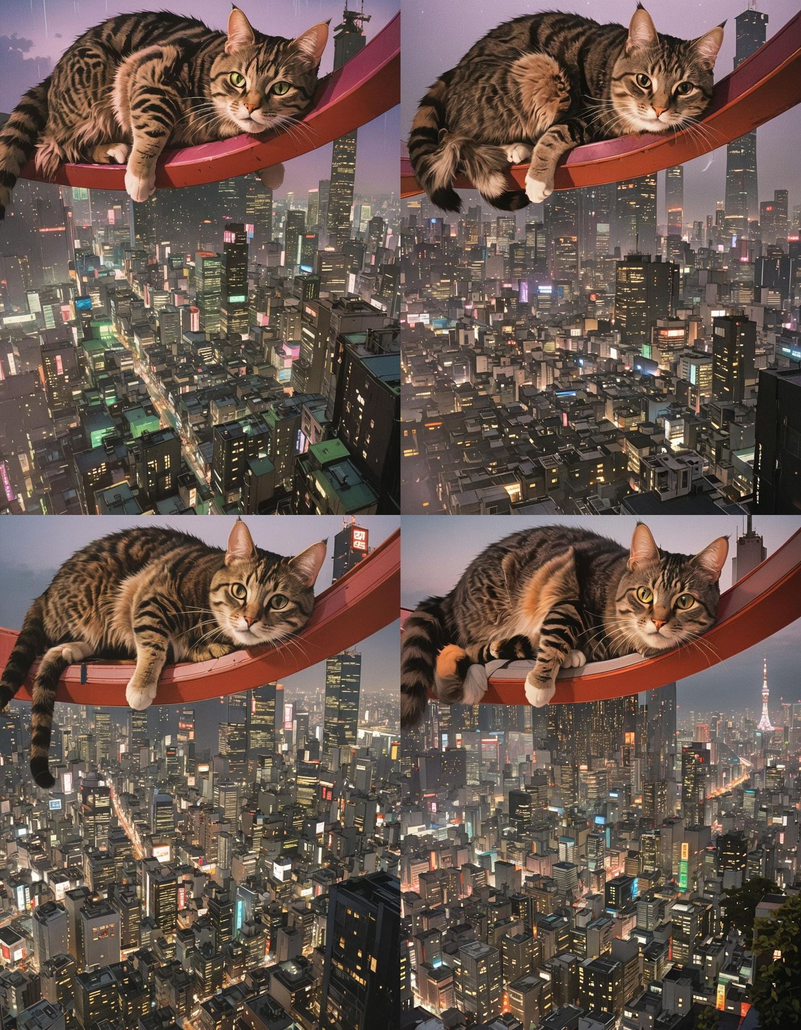 Neon Tokyo Cat: Anime Style Digital Art